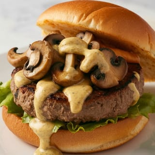 Mushroom Swiss Cheeseburger